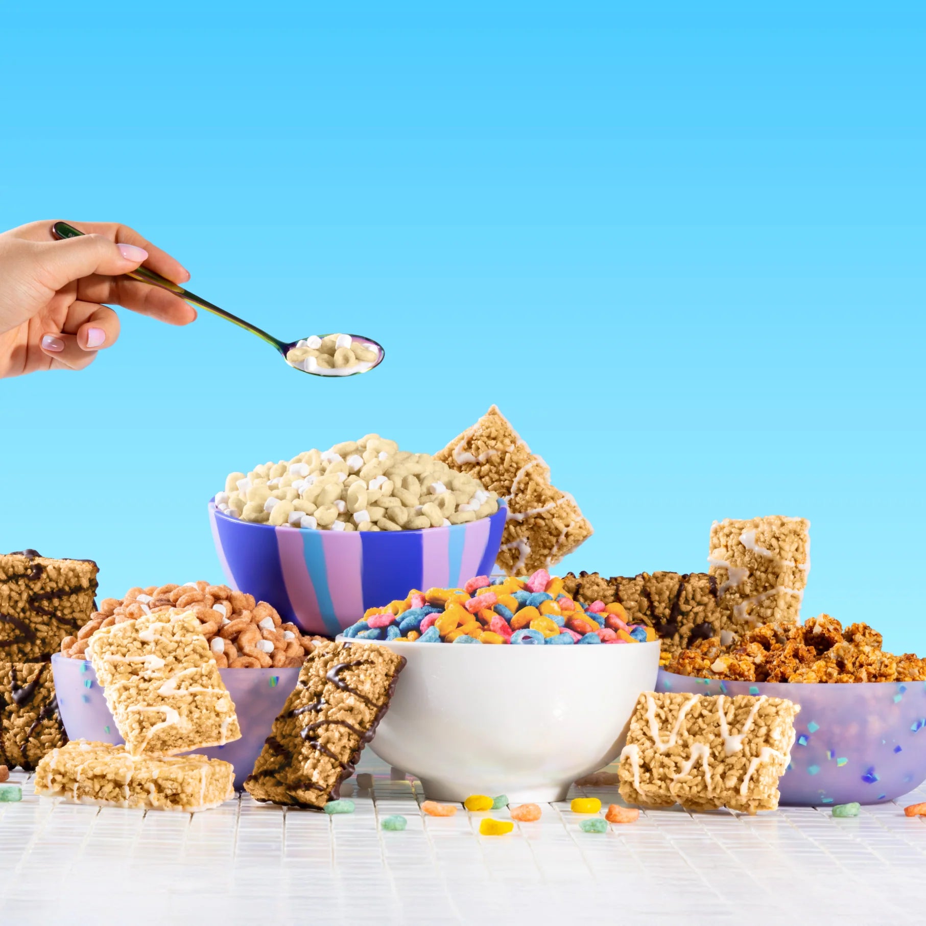All-Star Mix - 3 boxes of Cereal. 1 box of Treats. 1 bag of Granola. 1 box of Pastries