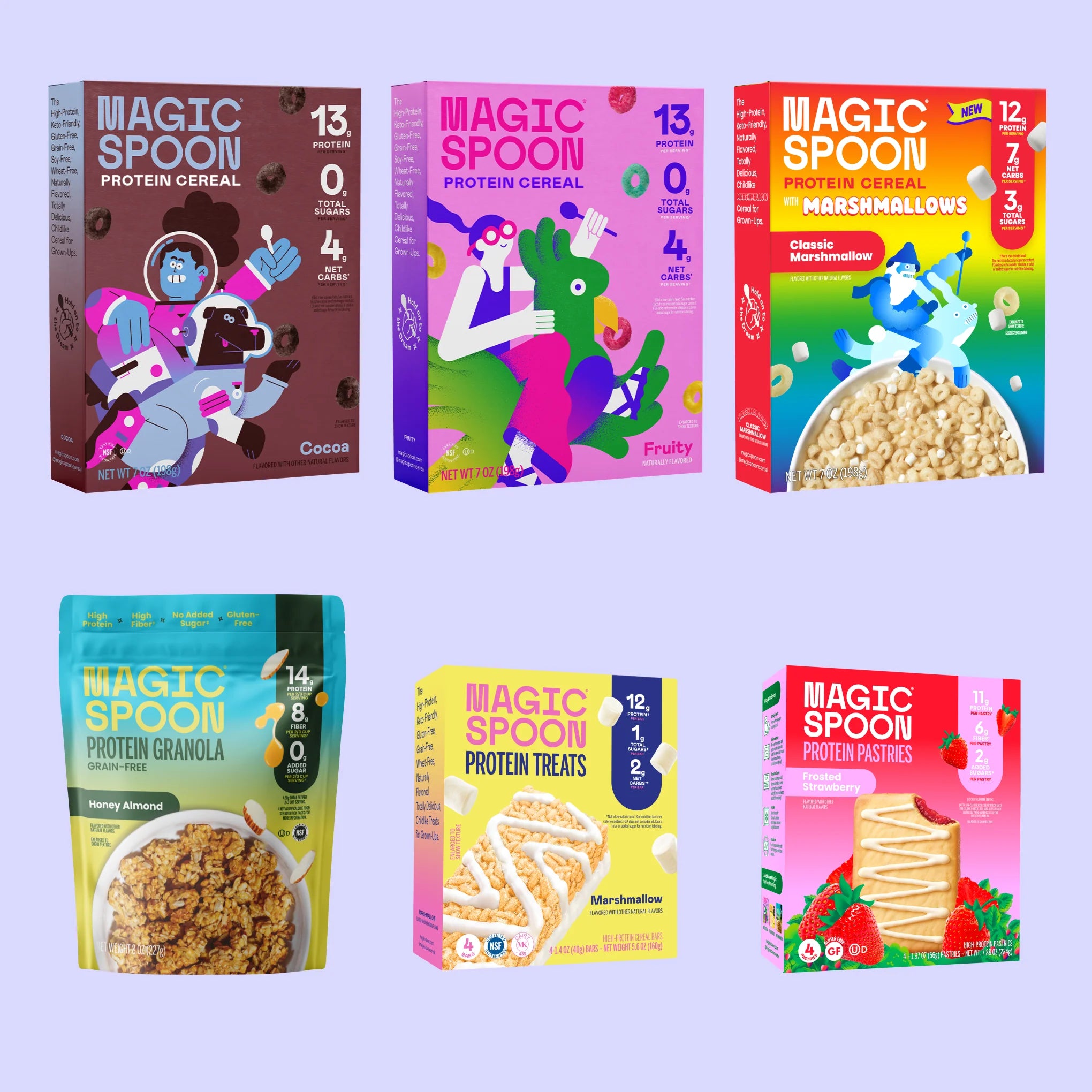 All-Star Mix - 3 boxes of Cereal. 1 box of Treats. 1 bag of Granola. 1 box of Pastries